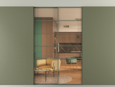 Перегородка Formato внутри проёма двустворчатая со скрытым креплением в потолок