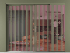 Перегородка Formato внутри проёма 4 створки с синхронным механизмом