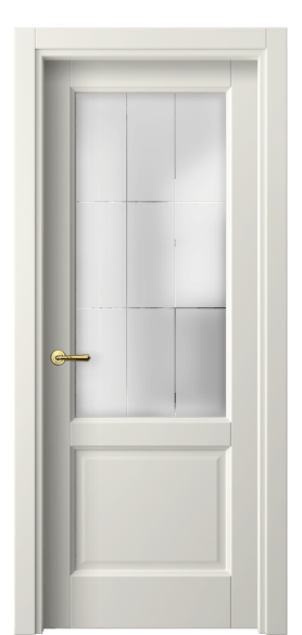 Дверь межкомнатная 1422 МЖМ Cатинированное стекло лофт. Цвет Матовый жемчужный. Материал Гладкая эмаль. Коллекция Галант. Картинка.